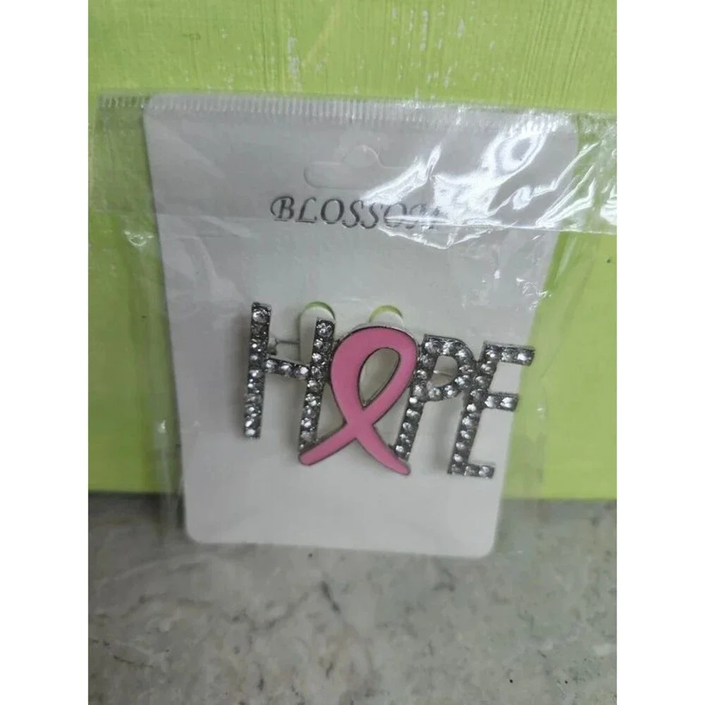 Shining light of Hope ribbons and crystals brooch